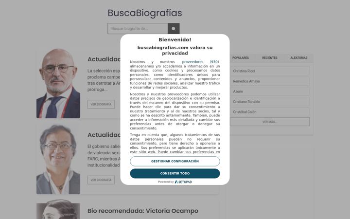 Screenshot of buscabiografias.com