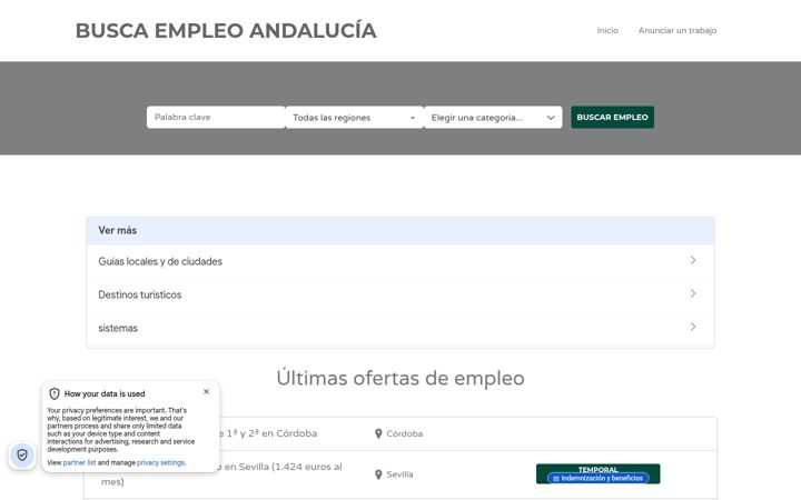 Screenshot of buscaempleoandalucia.com