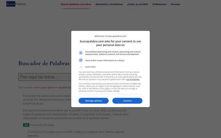 Screenshot of buscapalabra.com
