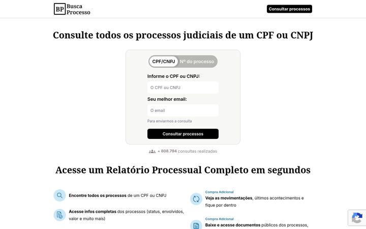 Screenshot of buscaprocesso.com