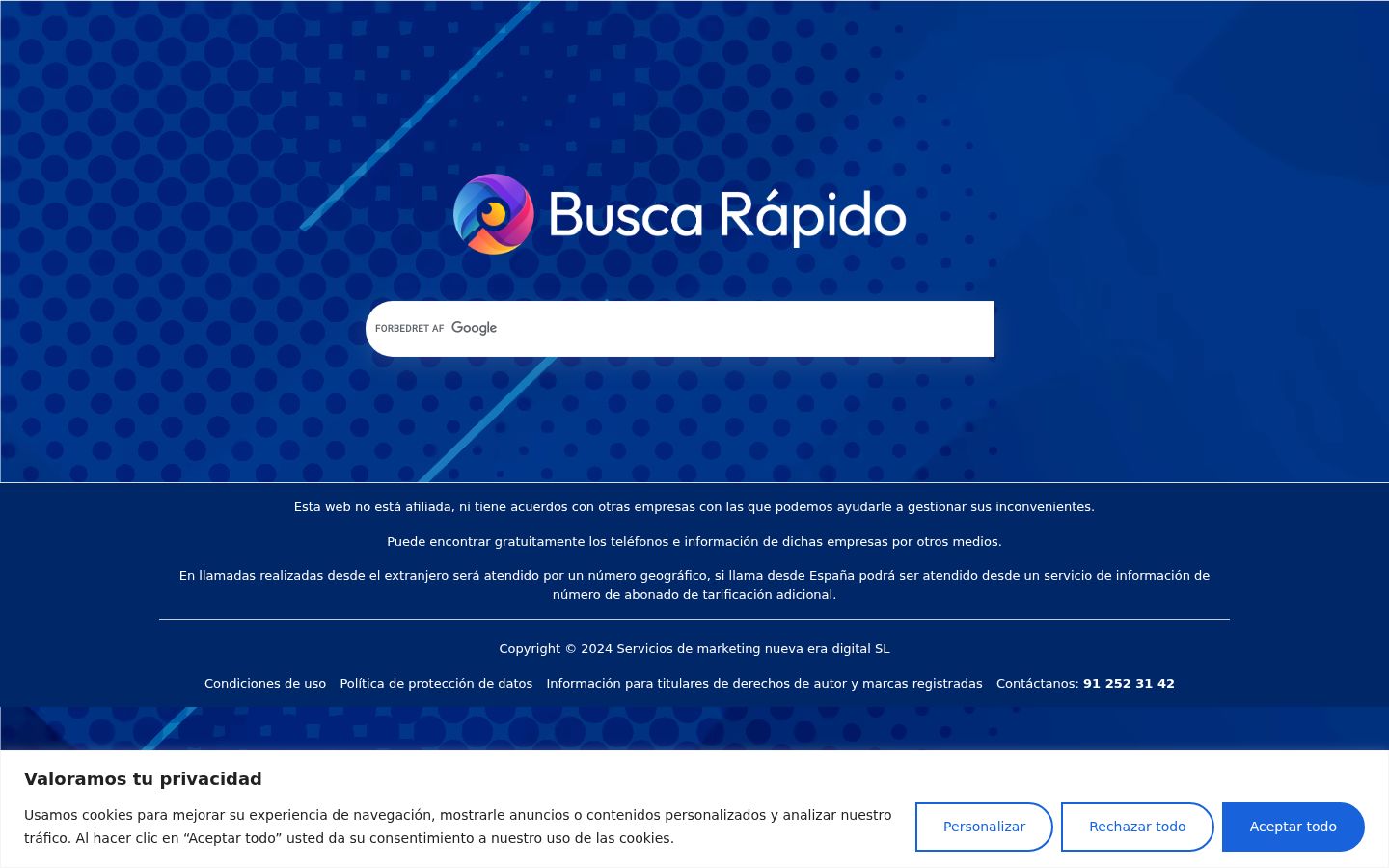 Screenshot of the consent banner shown before any interaction