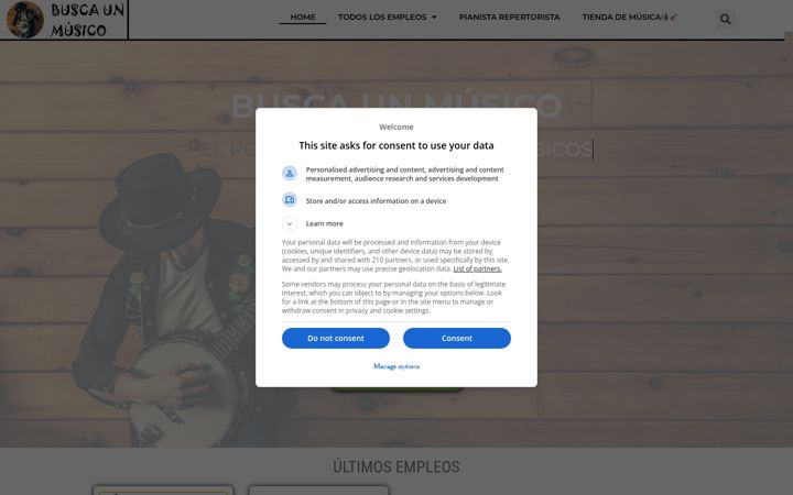 Screenshot of buscaunmusico.com