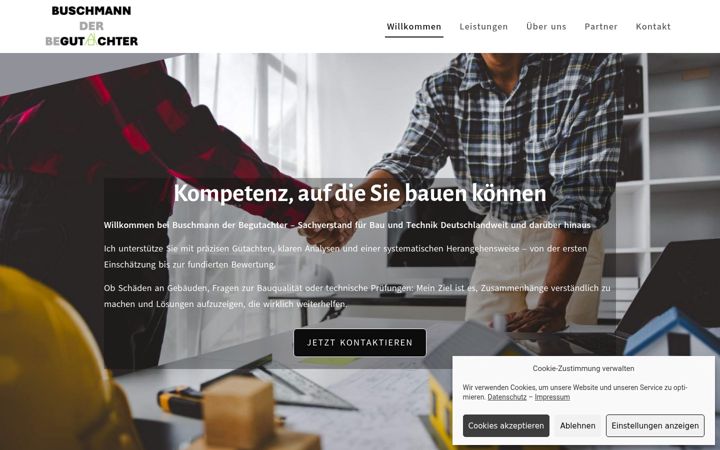 Screenshot of buschmannderbegutachter.de