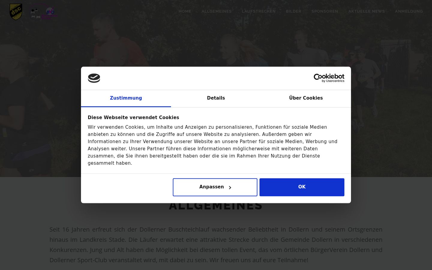 Capture d'écran de la bannière de consentement affichée avant toute interaction