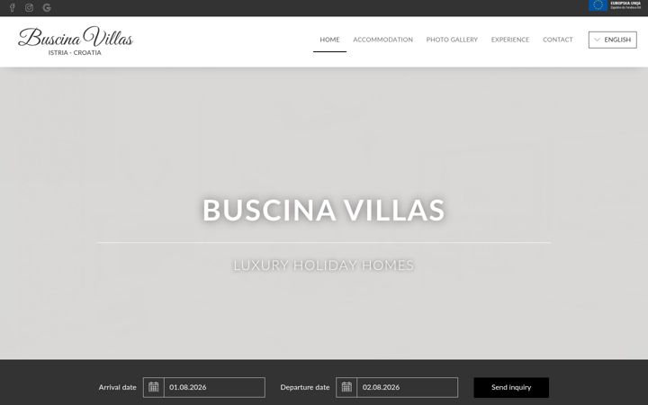 Screenshot of buscina-villas.com