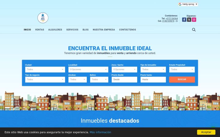 Capture d'écran de buscocasacolombia.com.co
