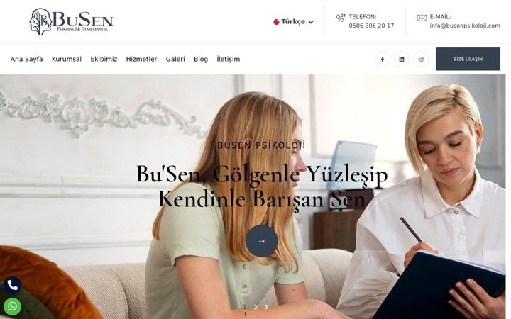 Screenshot of busenpsikoloji.com