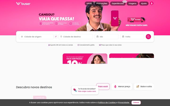 Screenshot of buser.com.br