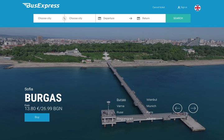Screenshot of busexpress.com