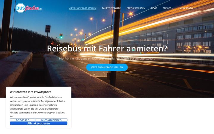 Screenshot ta' busfinden.de