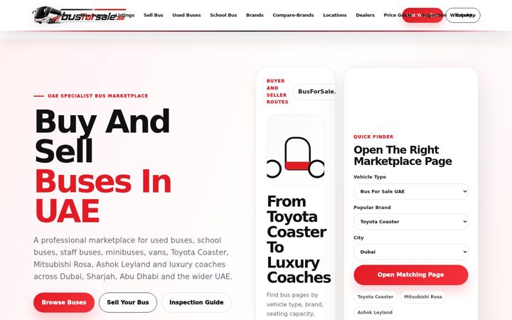 Screenshot of busforsale.ae