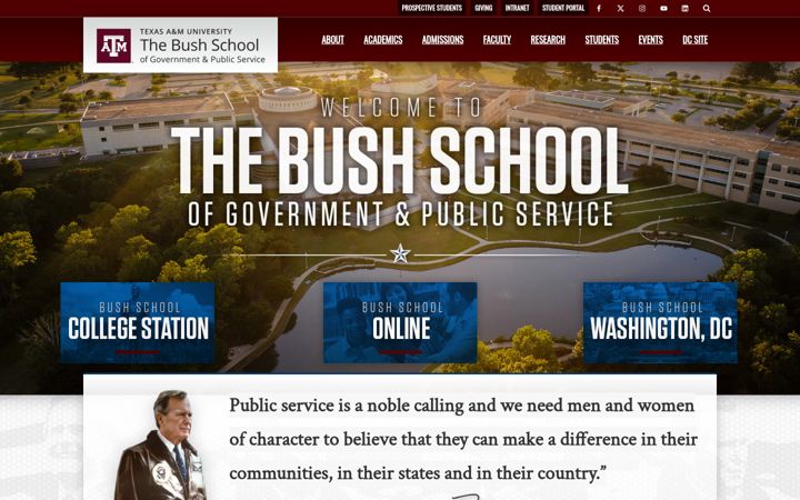 Screenshot of bush.tamu.edu