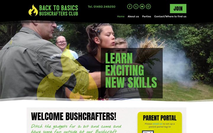 Screenshot van bushcrafters.club