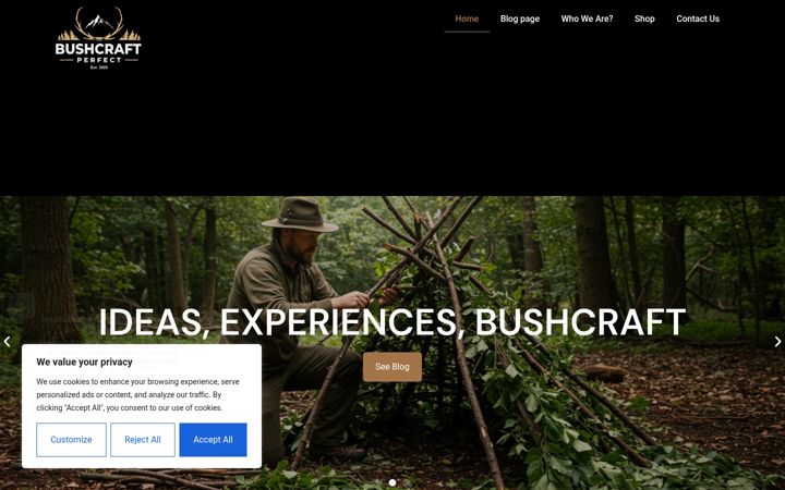 Screenshot of bushcraftperfect.com
