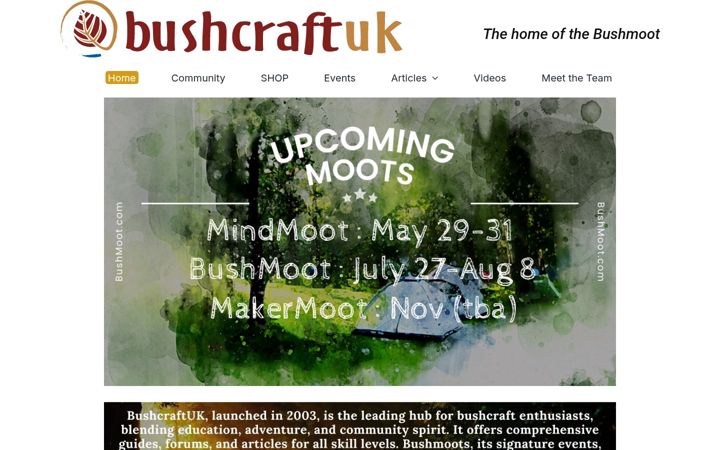 Screenshot of bushcraftuk.com