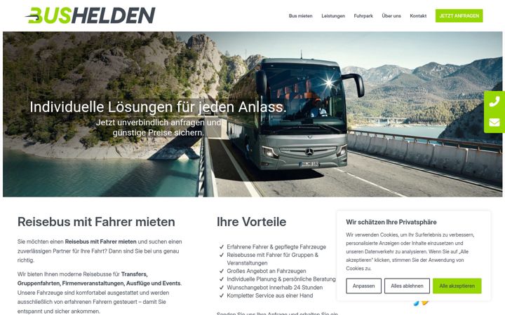 Screenshot of bushelden.de