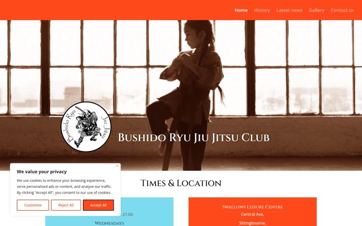 Screenshot of bushido-ryu.co.uk