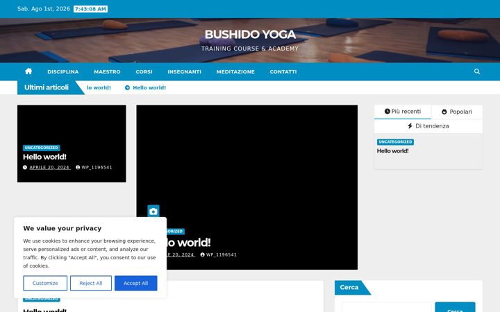 Screenshot stránky bushidoyoga.it