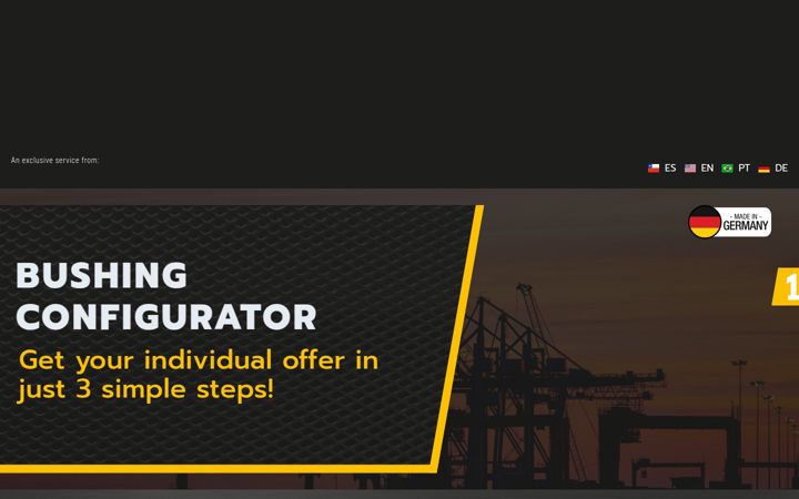 Screenshot of bushing-configurator.com