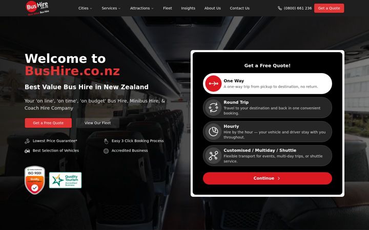Screenshot of bushire.co.nz