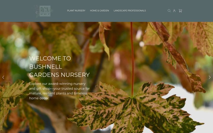 Screenshot of bushnellgardens.com