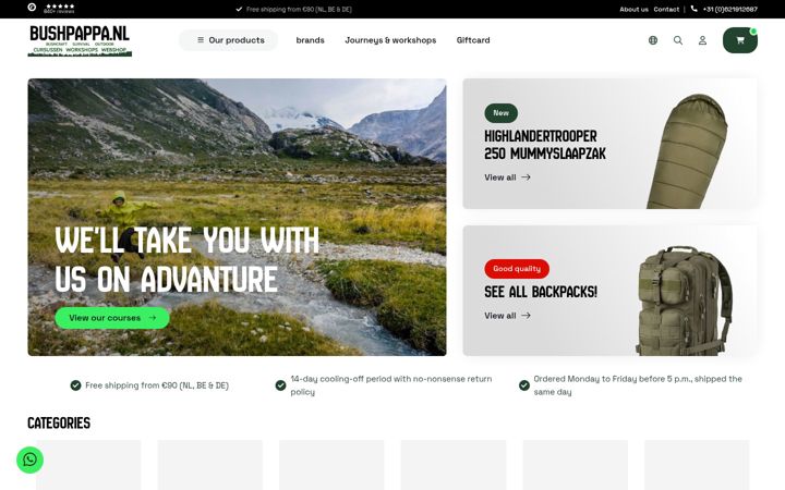 Screenshot of bushpappa.nl