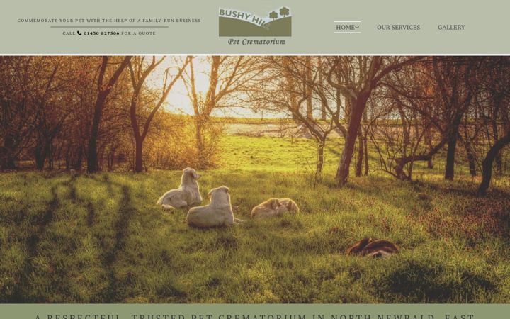 Screenshot of bushyhillpetcrematorium.co.uk