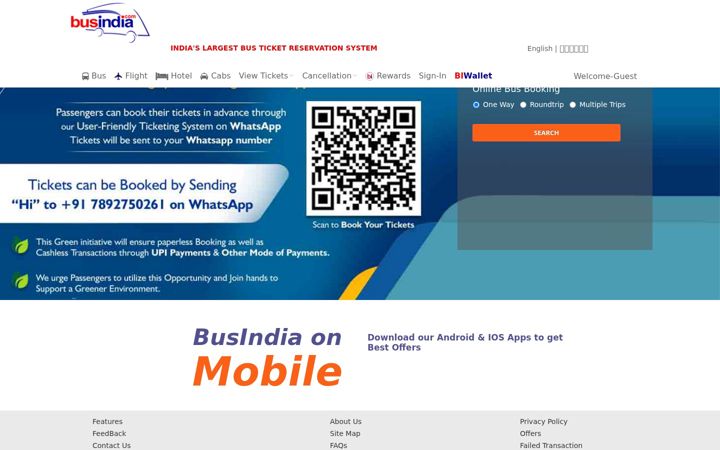 Screenshot of busindia.com
