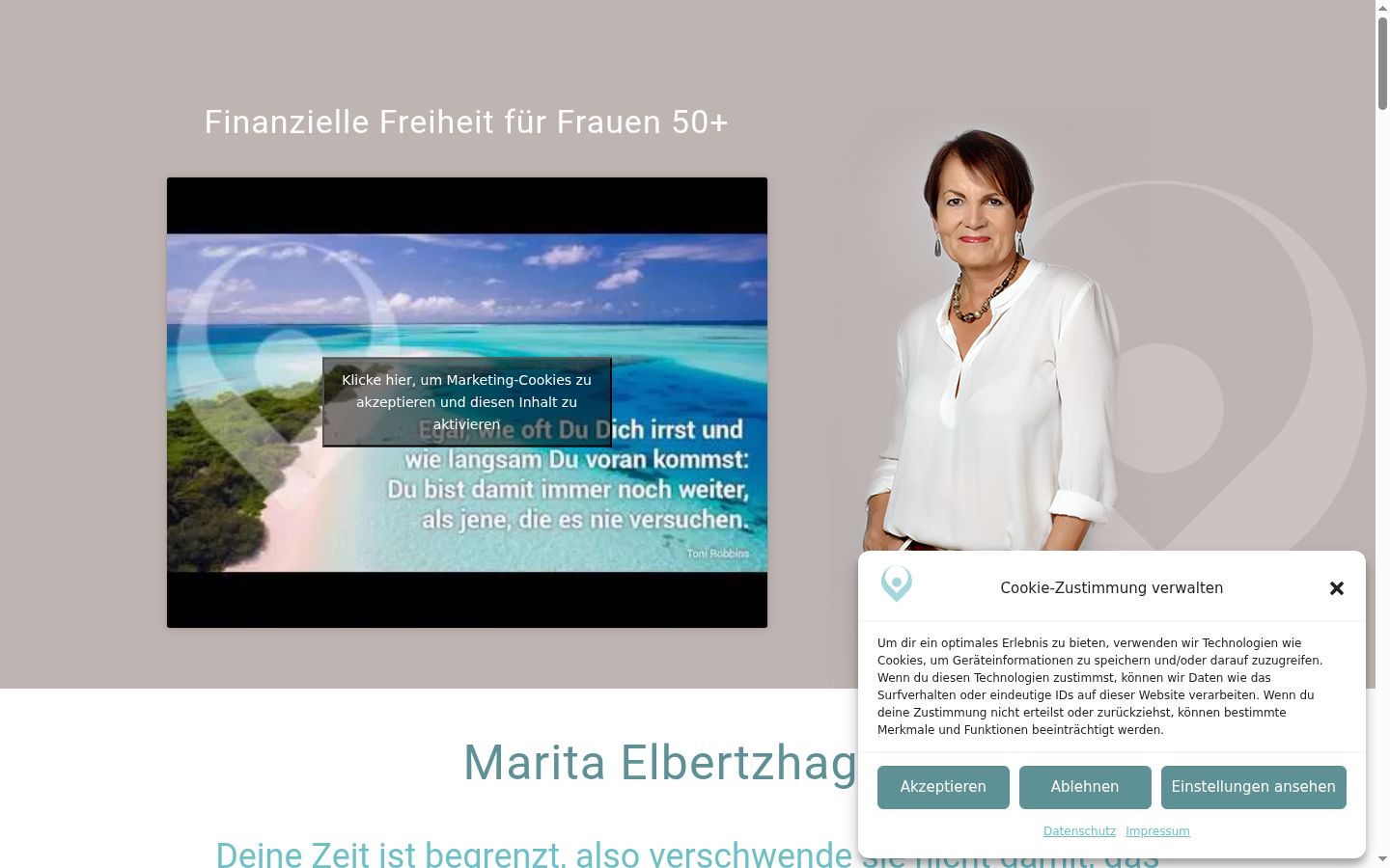 Screenshot of the consent banner shown before any interaction