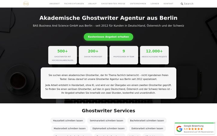 Screenshot of business-and-science.de