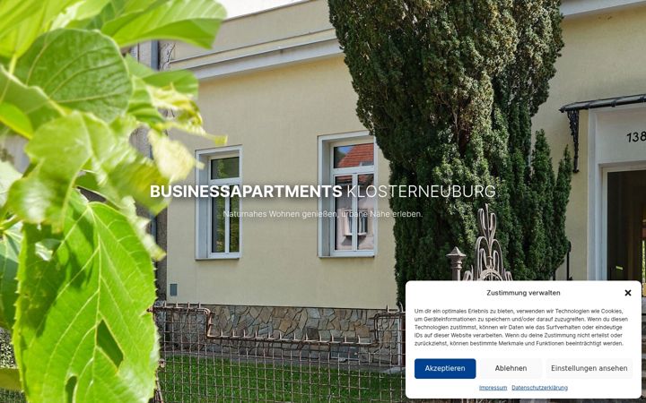 Screenshot of business-apartments-klosterneuburg.at