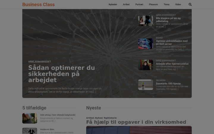 Screenshot of business-class.dk