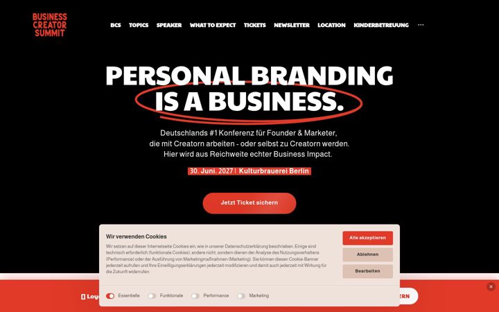 Screenshot of business-creator-summit.de