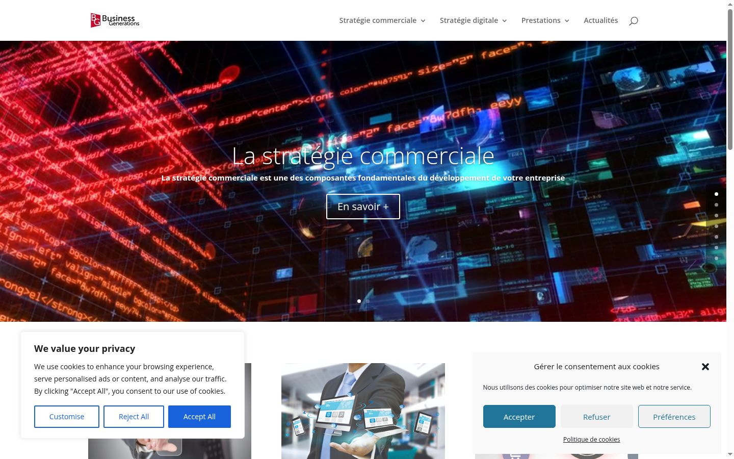 Screenshot del banner di consenso mostrato prima di qualsiasi interazione