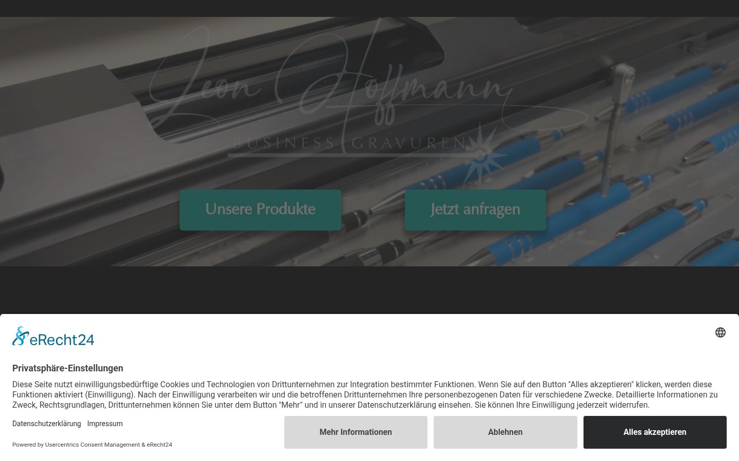 Screenshot of the consent banner shown before any interaction