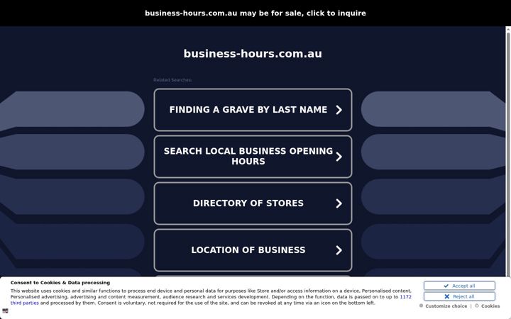 Screenshot of business-hours.com.au