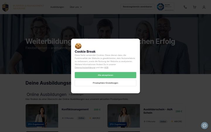 Screenshot of business-management-akademie.de