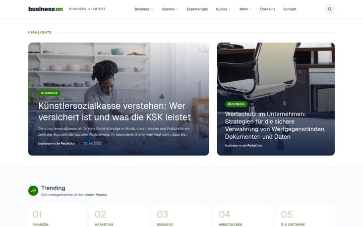 Képernyőkép: business-on.de