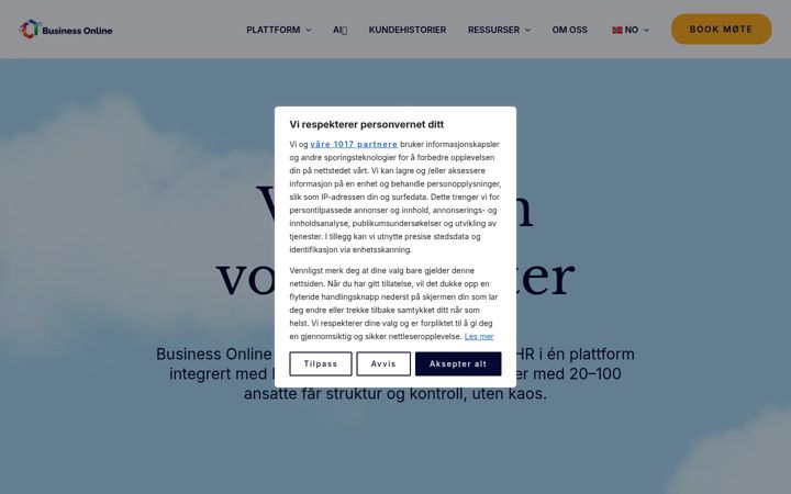 Screenshot ta' business-online.no