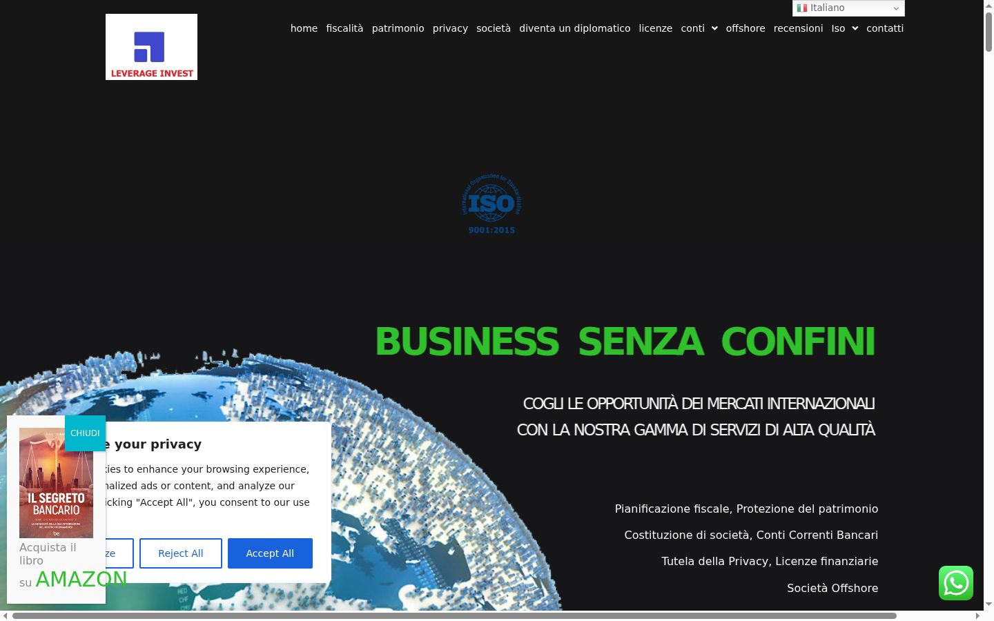 Screenshot of the consent banner shown before any interaction