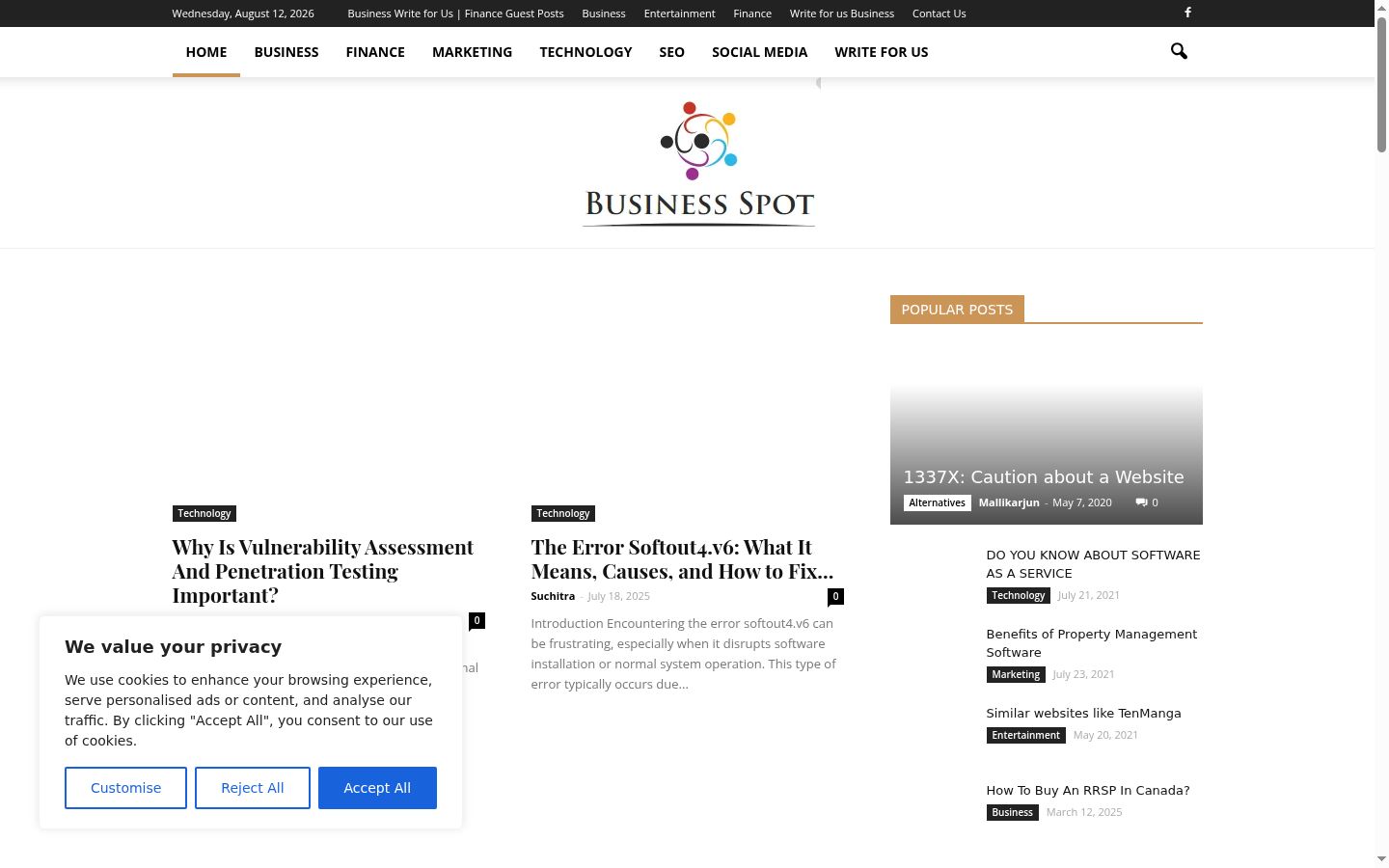 Screenshot del banner di consenso mostrato prima di qualsiasi interazione