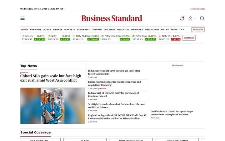 Snímek obrazovky business-standard.com