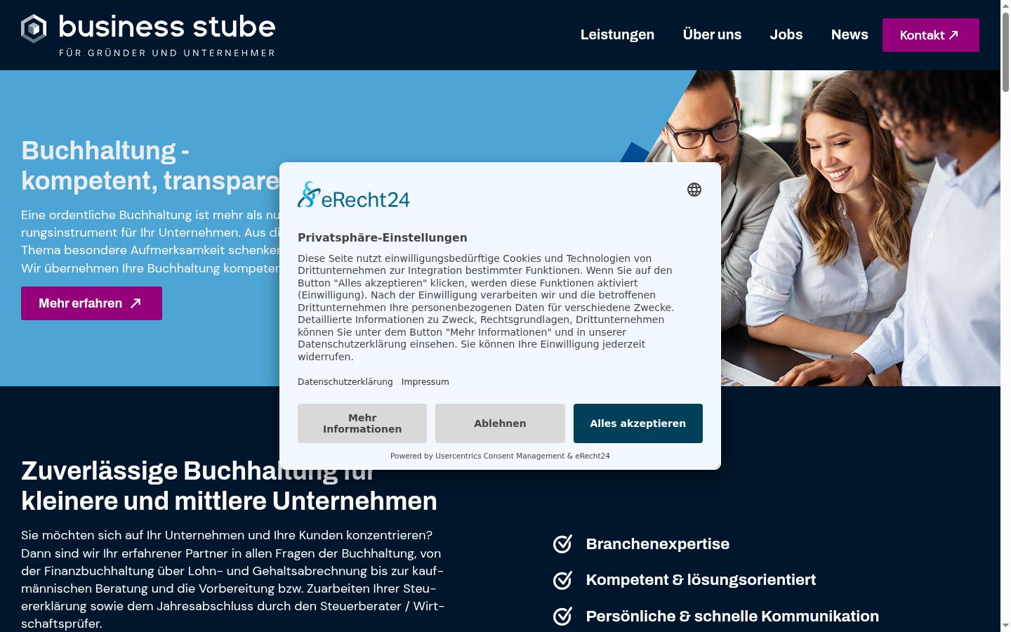 Skærmbillede af samtykkebanneret, som det blev vist før nogen interaktion