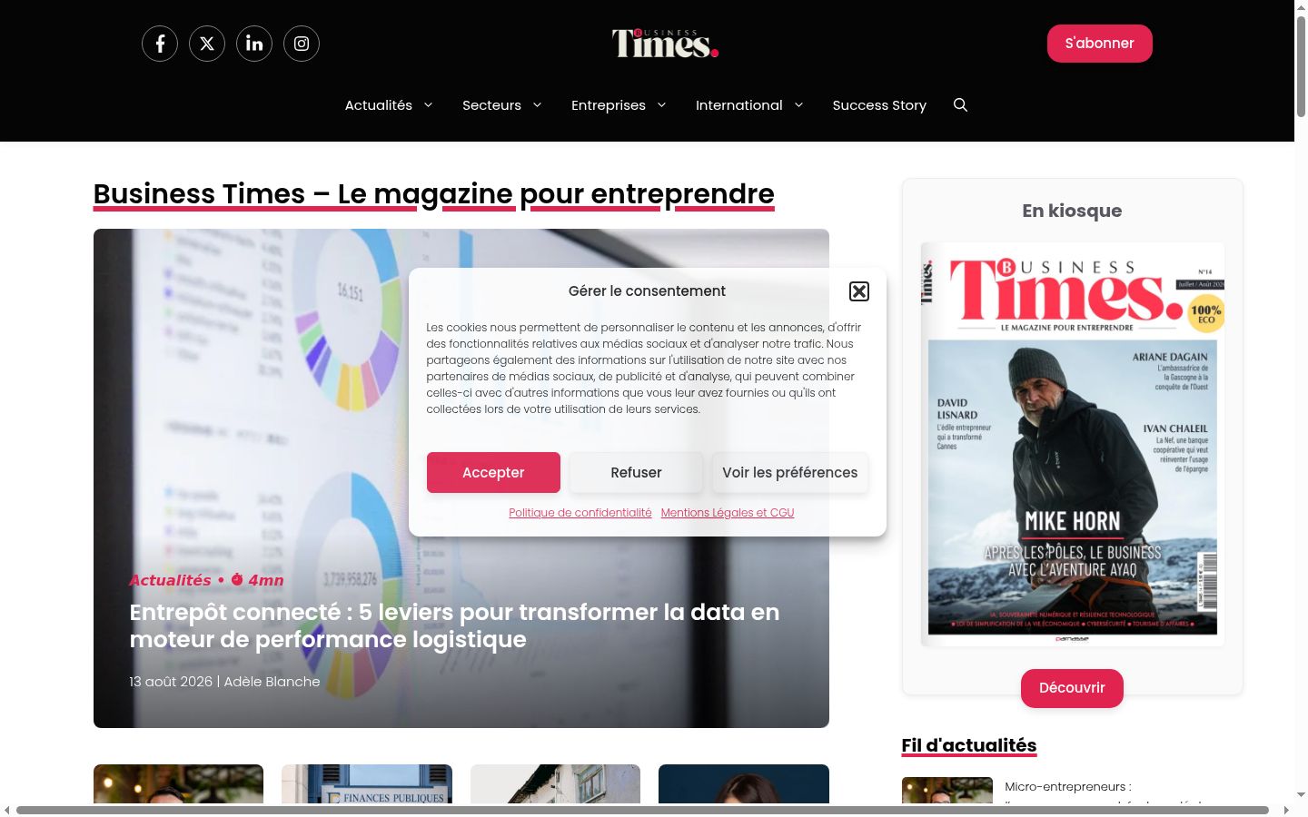 Screenshot van de toestemmingsbanner zoals getoond vóór enige interactie