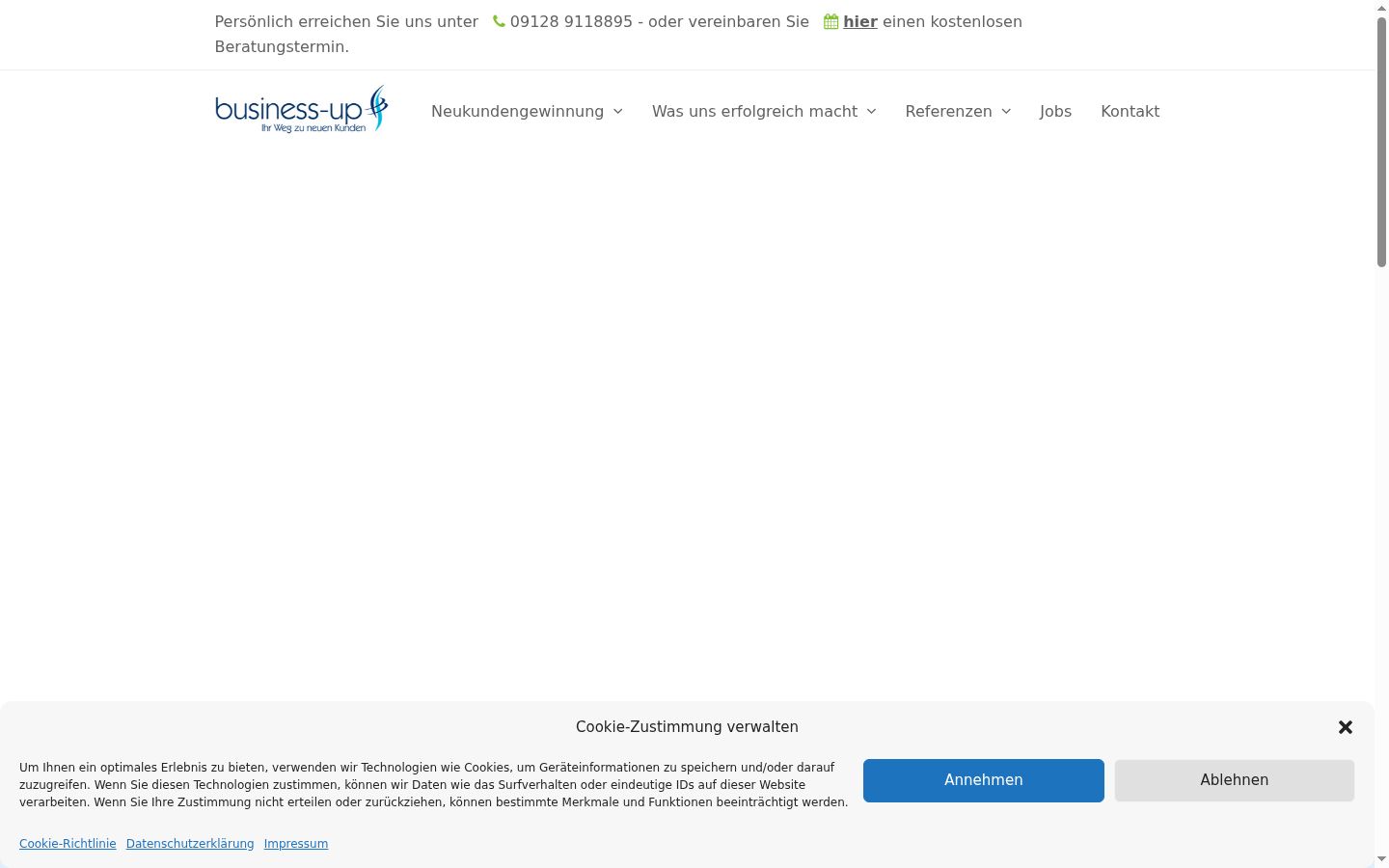Snimka zaslona bannera za privolu prikazanog prije bilo kakve interakcije