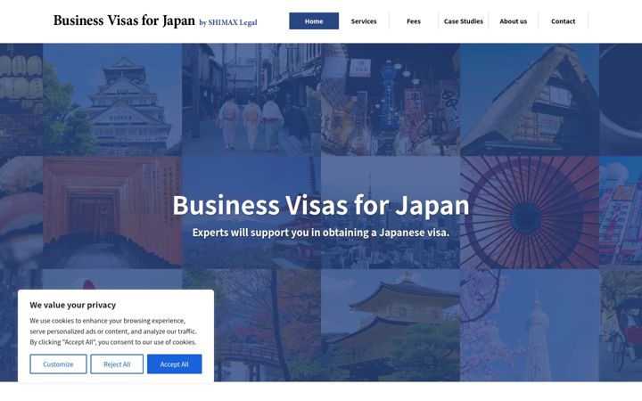 Screenshot of business-visas-japan.com