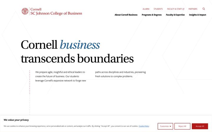 Screenshot of business.cornell.edu