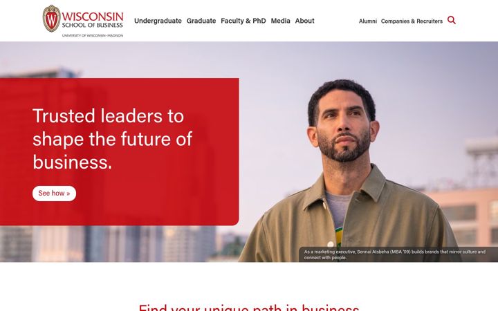 Screenshot of business.wisc.edu