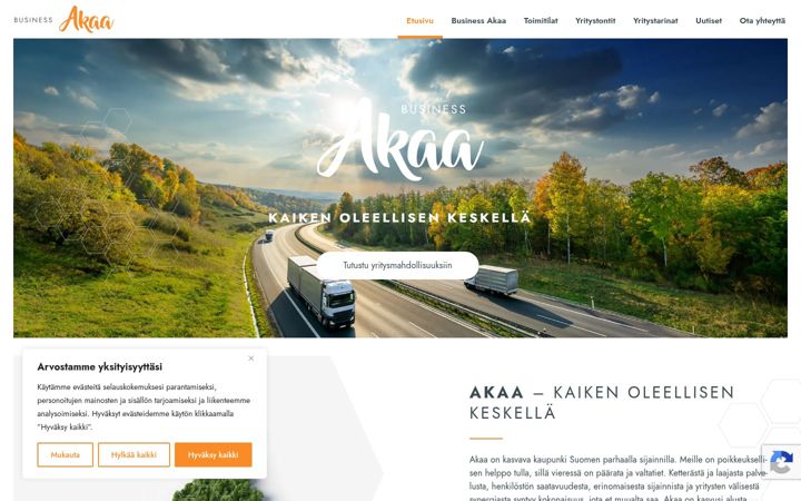 Screenshot von businessakaa.fi