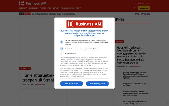 Screenshot of businessam.be